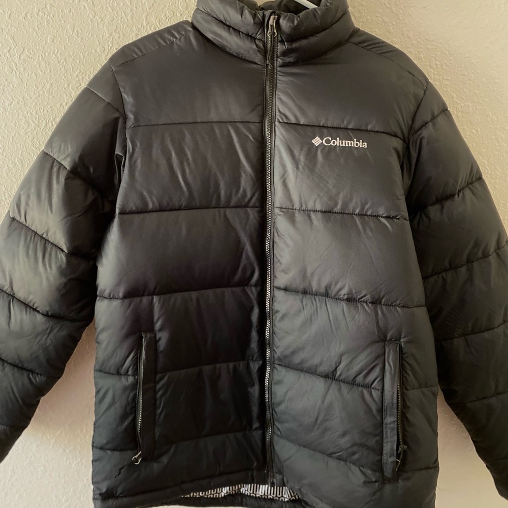 Columbia Therma Coil Black Puffer Jacket Coat SZ M
